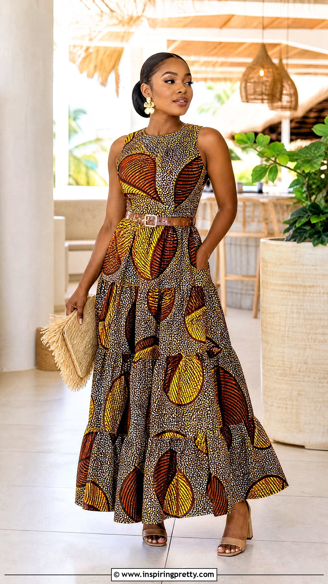 Ankara Sleeveless Top And Tiered Skirt Outfit - 50 ankara top and skirt outfits