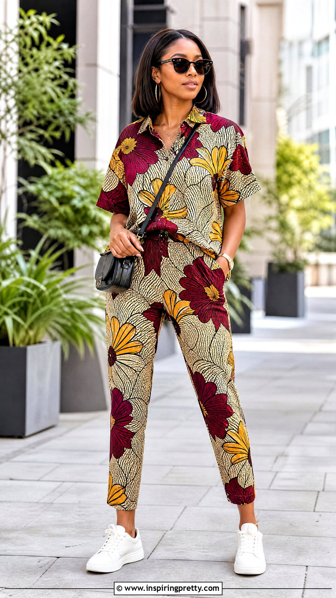 Ankara Sneaker Top And Tapered Trouser Set - 50 Ankara Two Pieces Trouser And Tops