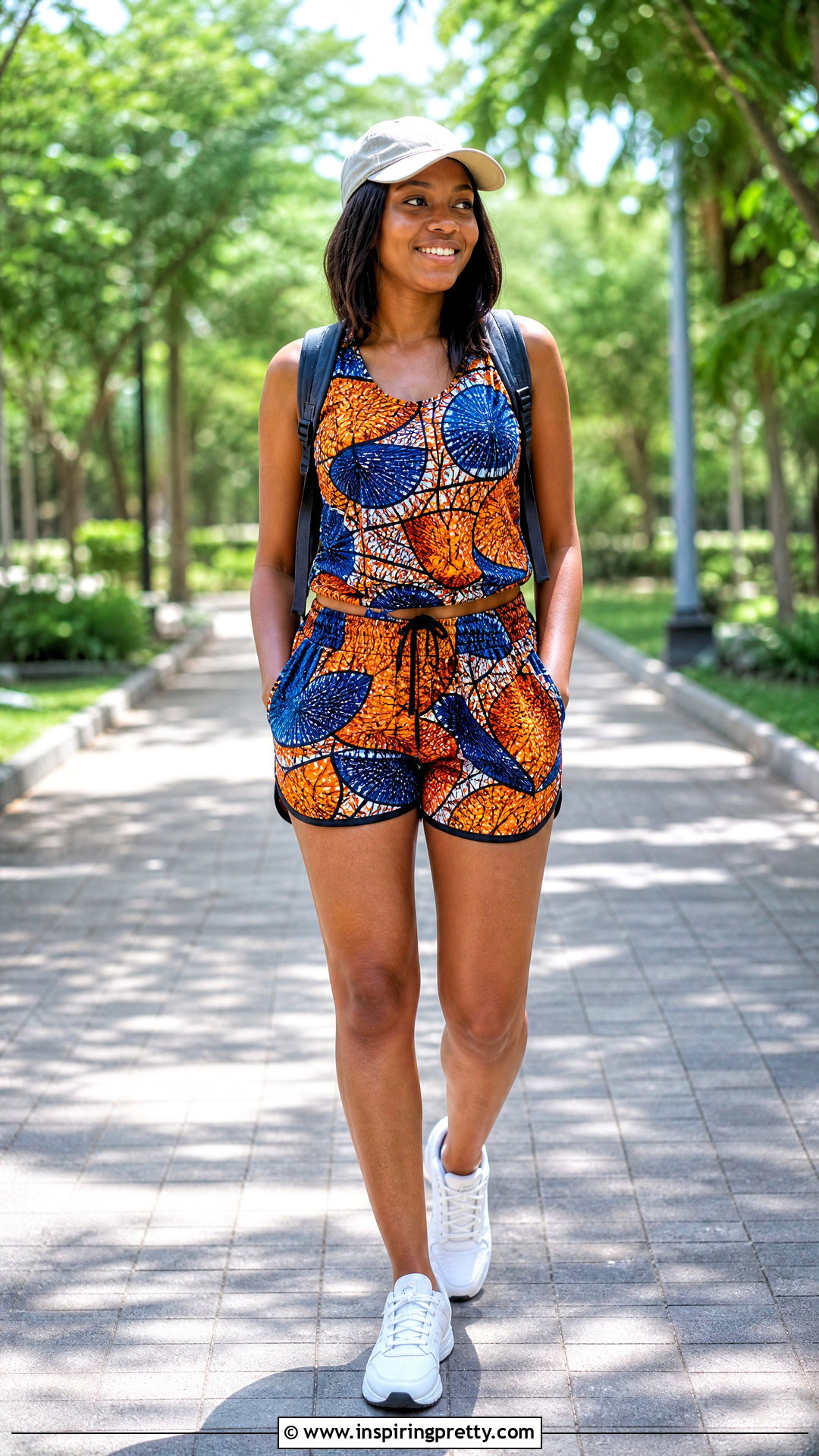Ankara Sports Top And Running Shorts - 50 ankara shorts and top for ladies