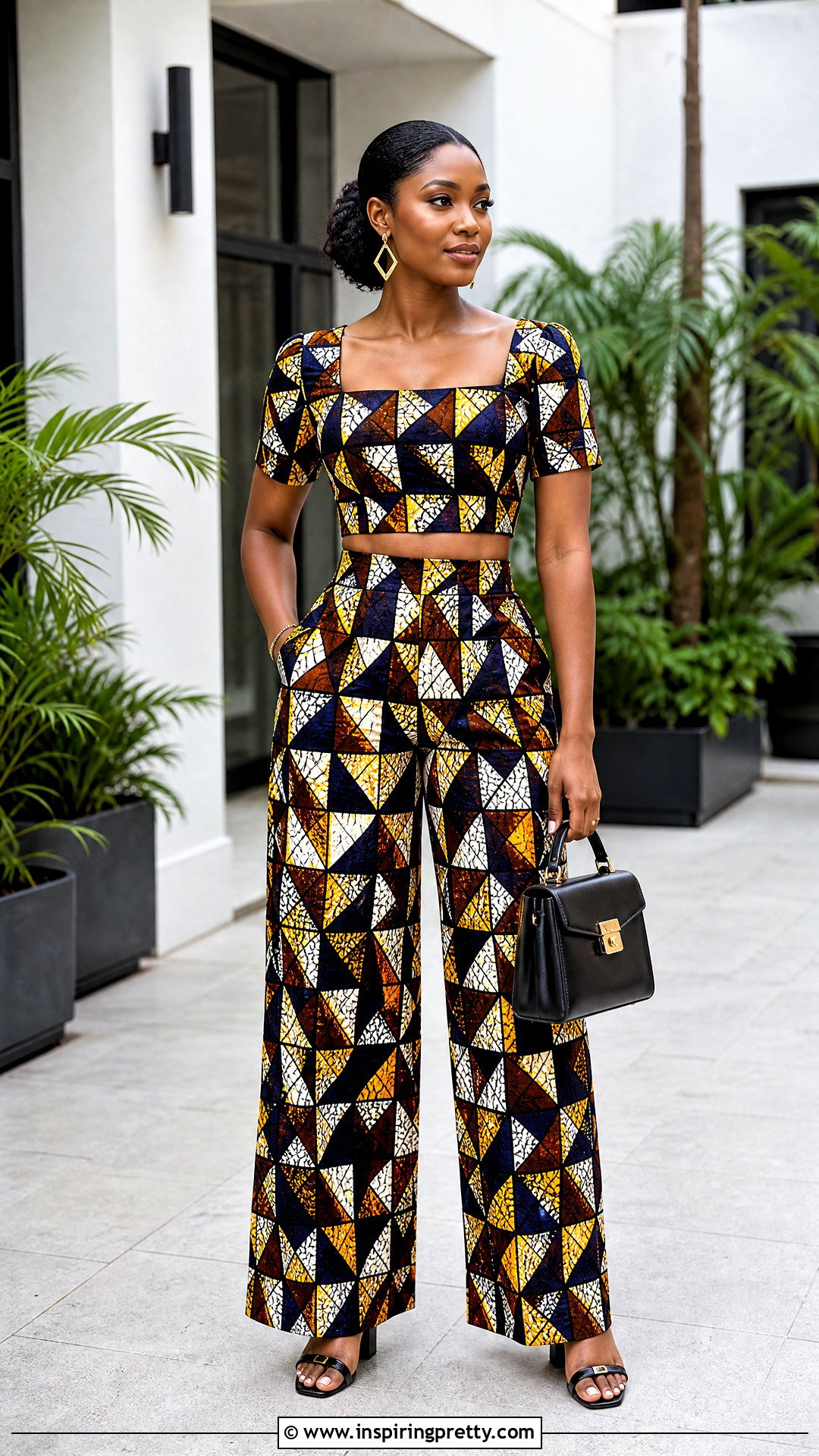 Ankara Square Neck Crop Top And Palazzo Pants - 50 ankara crop top and palazzo pants