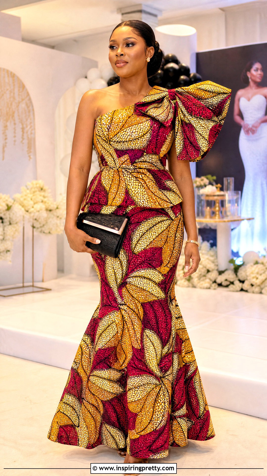 Ankara Statement Bow Top And Mermaid Skirt Outfit - 50 ankara top and skirt outfits