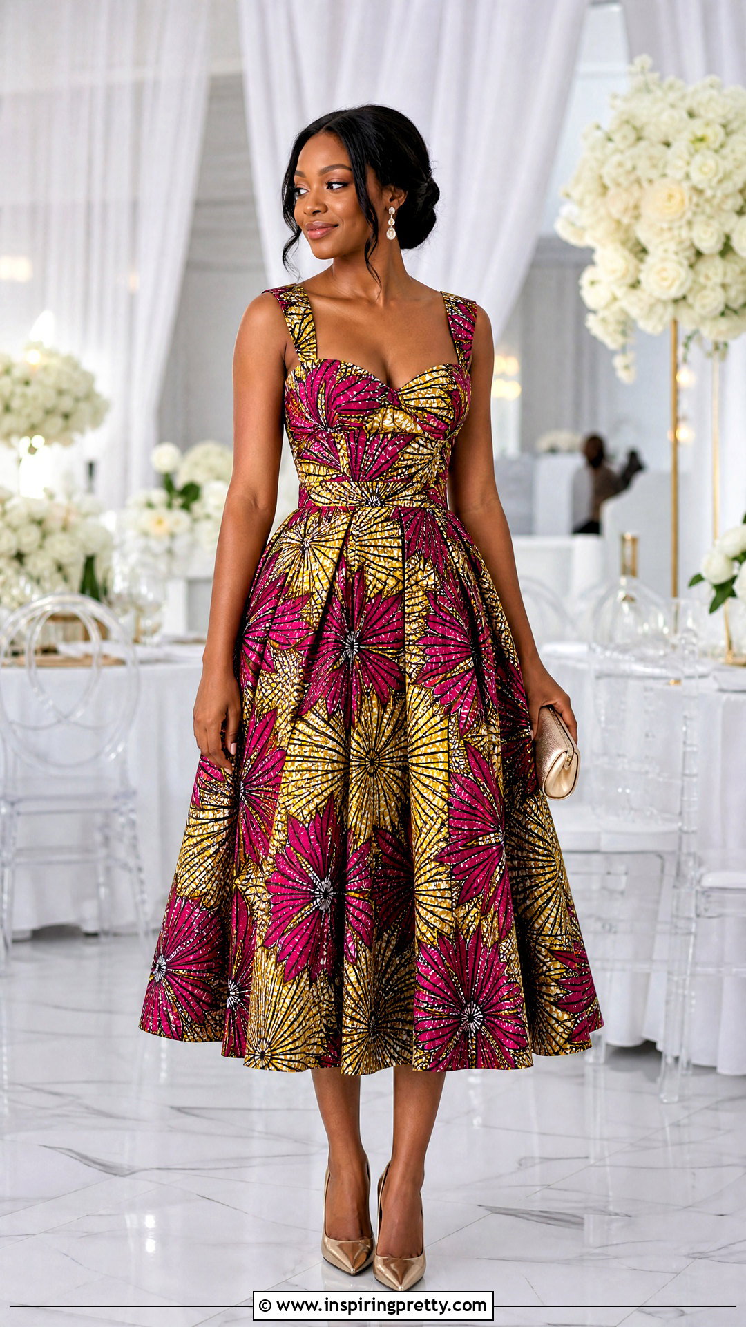 Ankara Sweetheart Top And Circle Skirt - 50 Skirt And Top Ankara Styles
