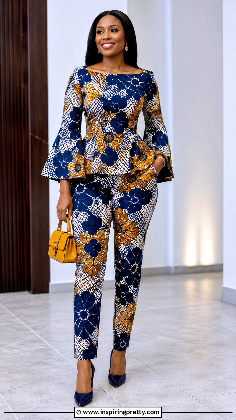 Ankara Tapered Trousers And Bell Sleeve Top - 50 ankara trousers and top for women