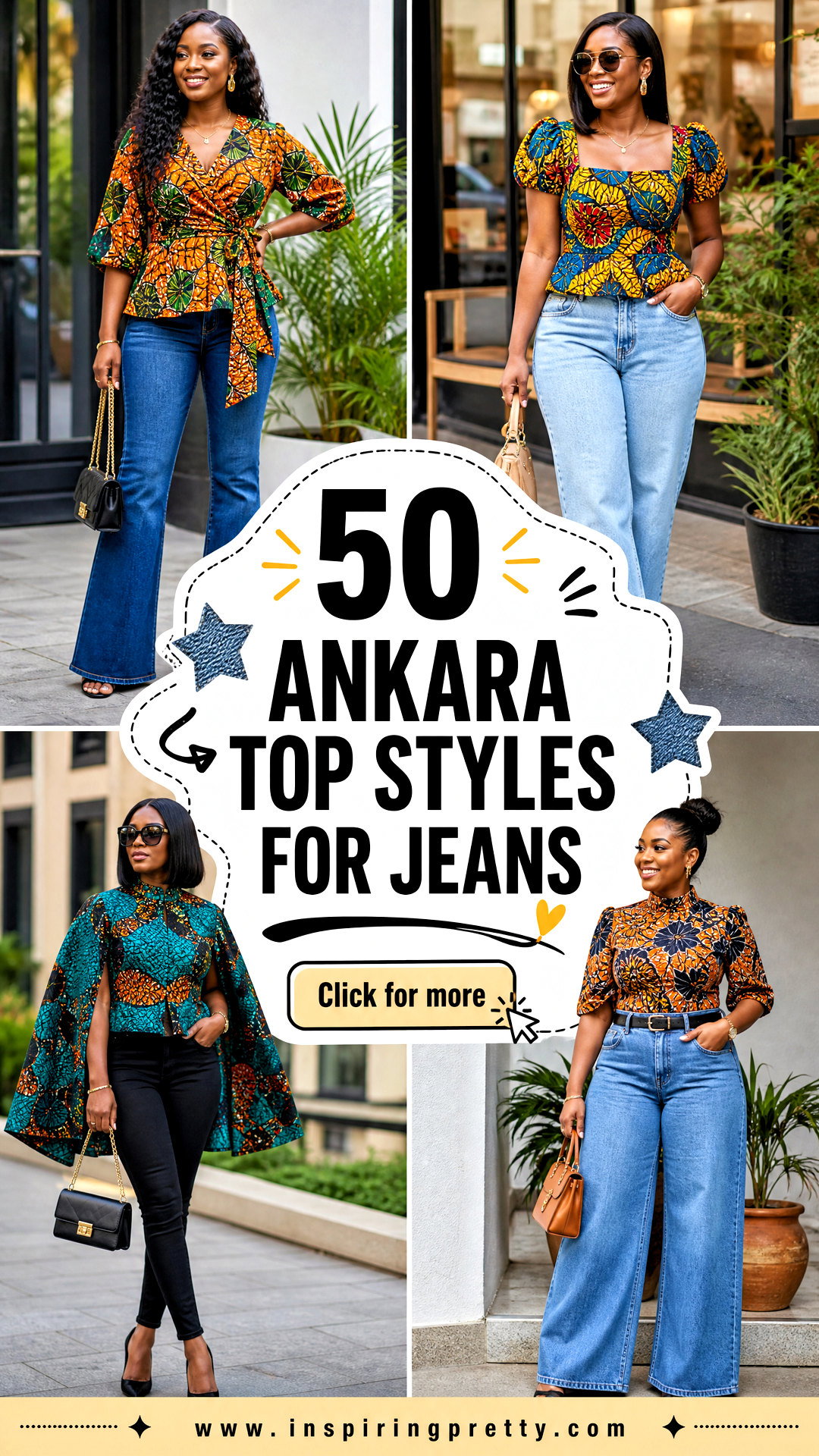 50 Ankara Top Styles for Jeans to Refresh Casual Looks Today - 50 Ankara Top Styles for Jeans to Refresh Casual Looks Today