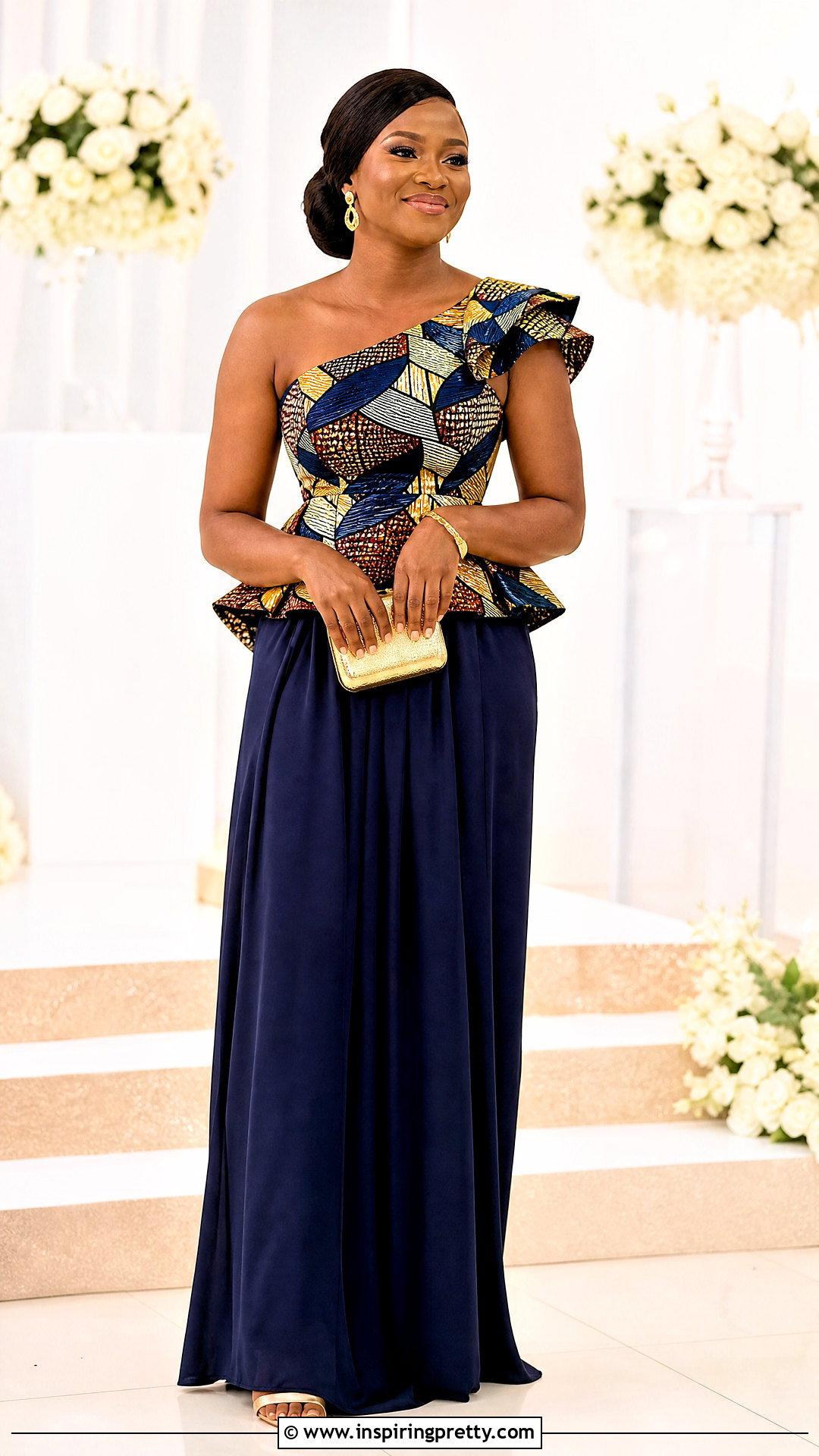 Ankara Top Wedding Guest Outfit With Maxi Skirt - 50 cute ankara tops outfit ideas