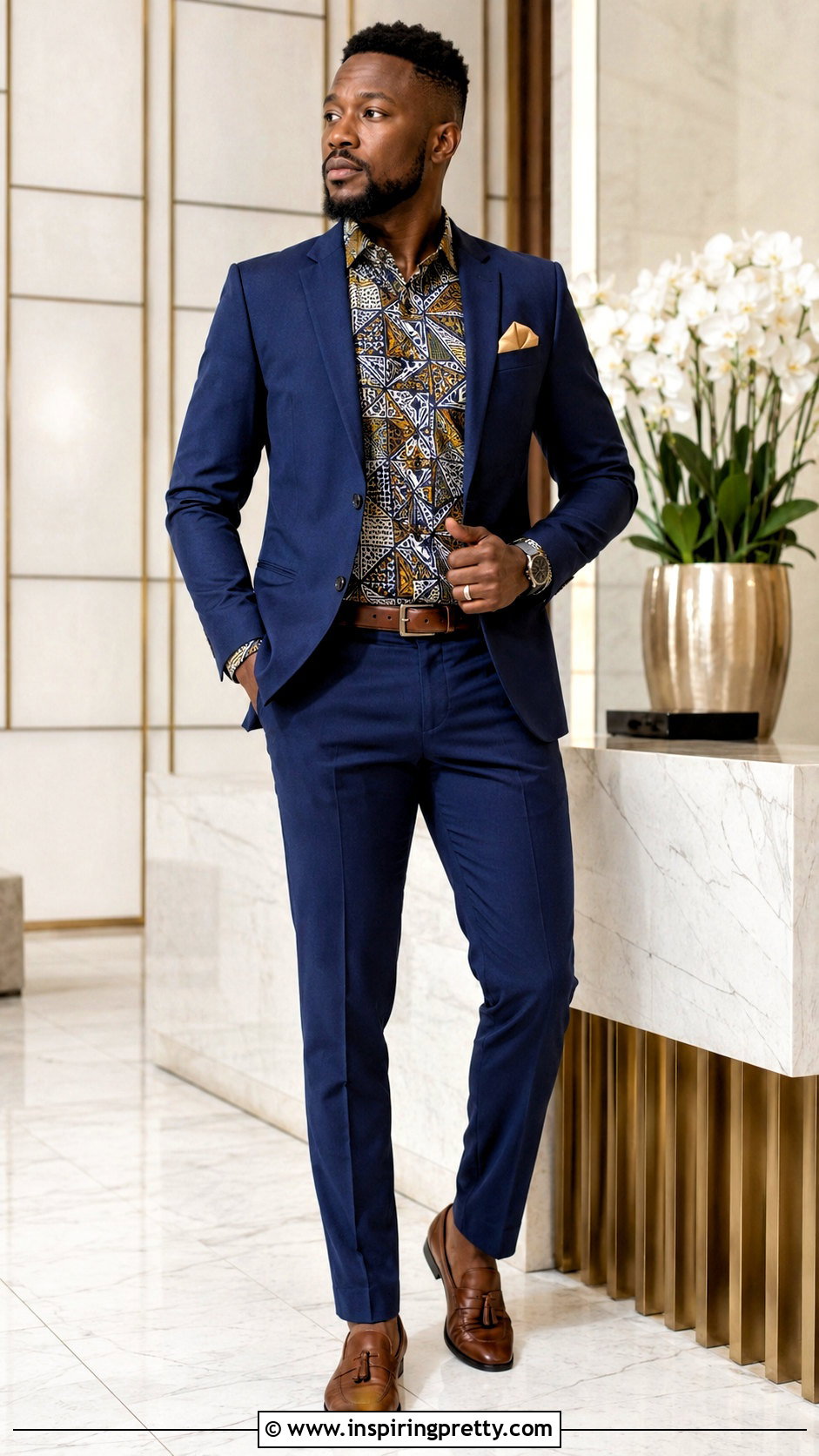 Ankara Top With Blazer And Dress Pants - 20 men ankara top outfit ideas