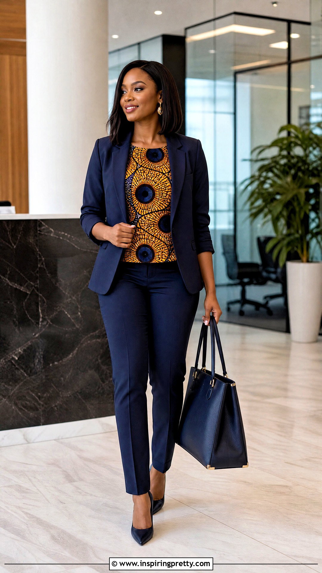 Ankara Top With Blazer And Trousers - 50 cute ankara tops outfit ideas