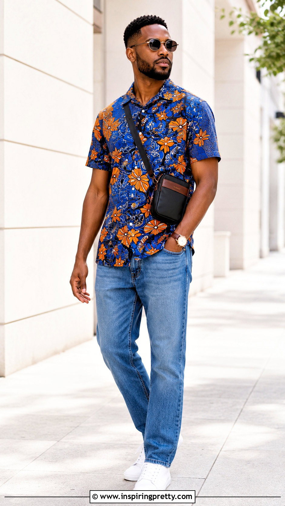 Ankara Top With Blue Jeans - 20 men ankara top outfit ideas