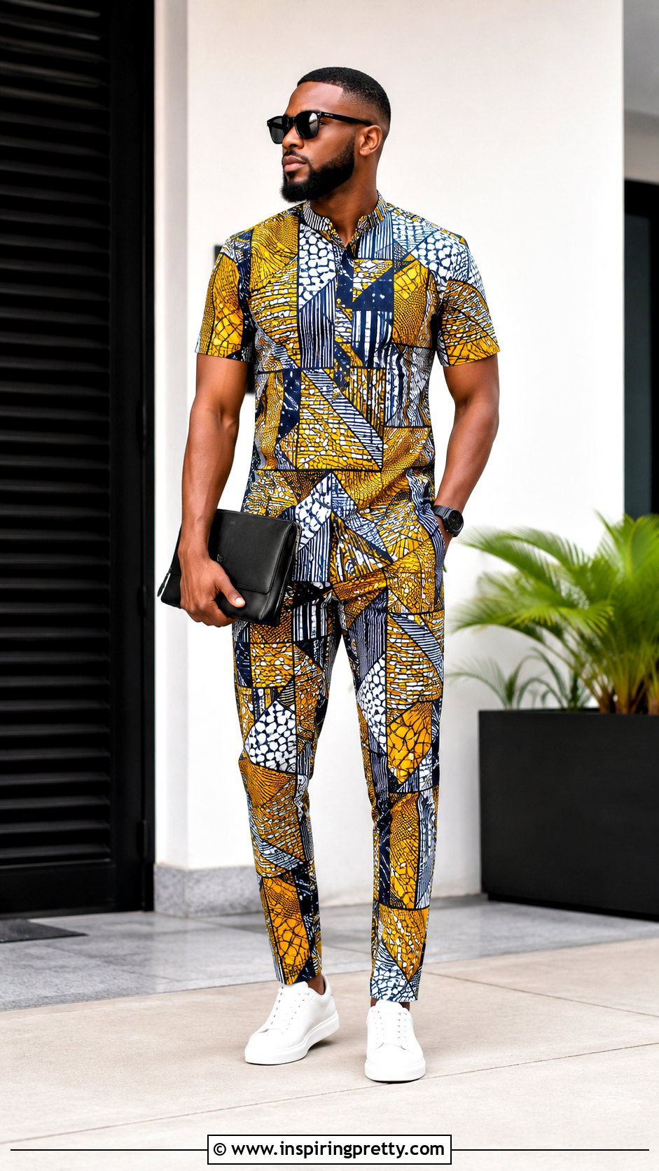 Ankara Top With Matching Pants - 20 men ankara top outfit ideas