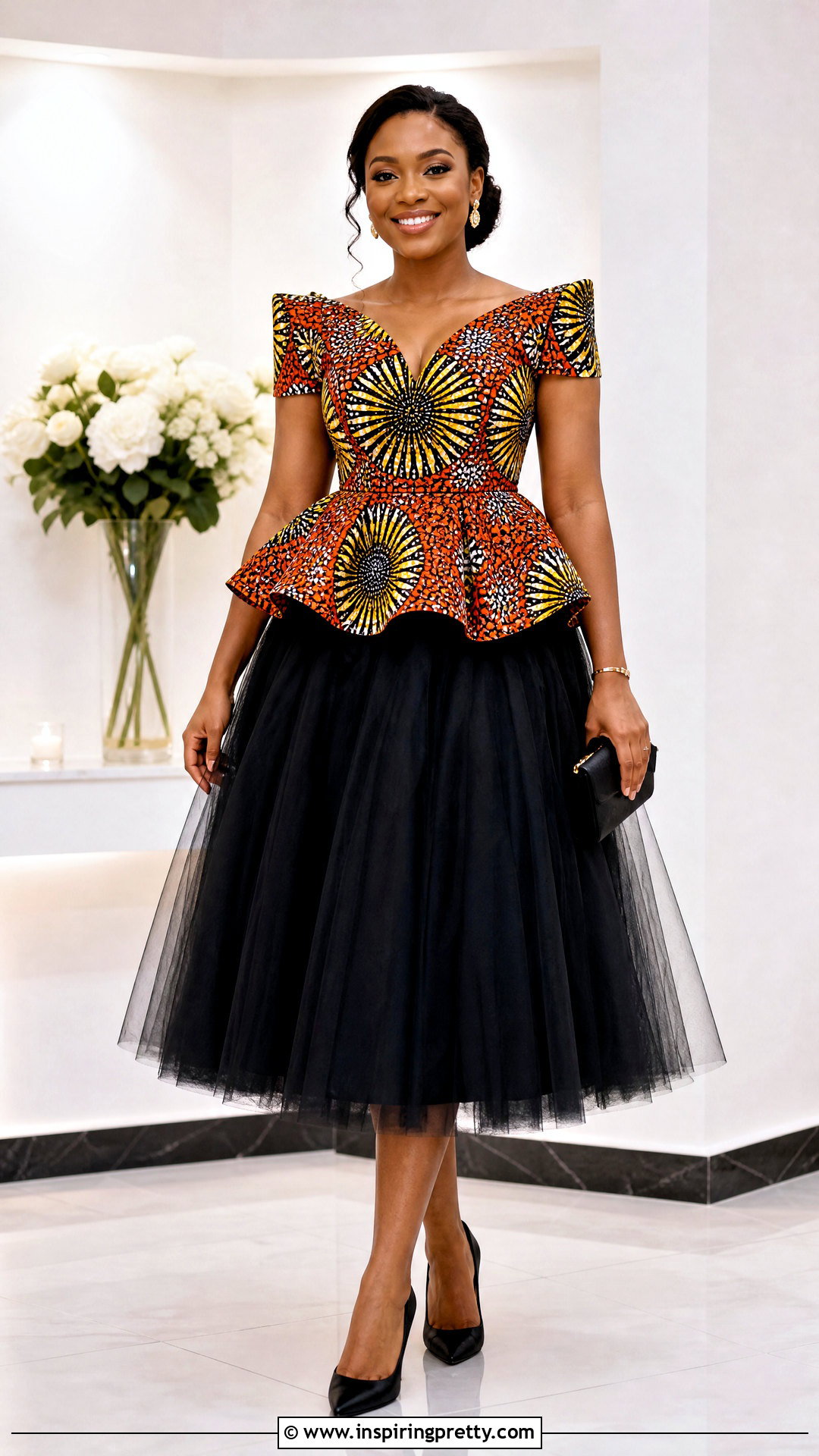 Ankara Top With Tulle Skirt - 50 ankara tops outfit ideas