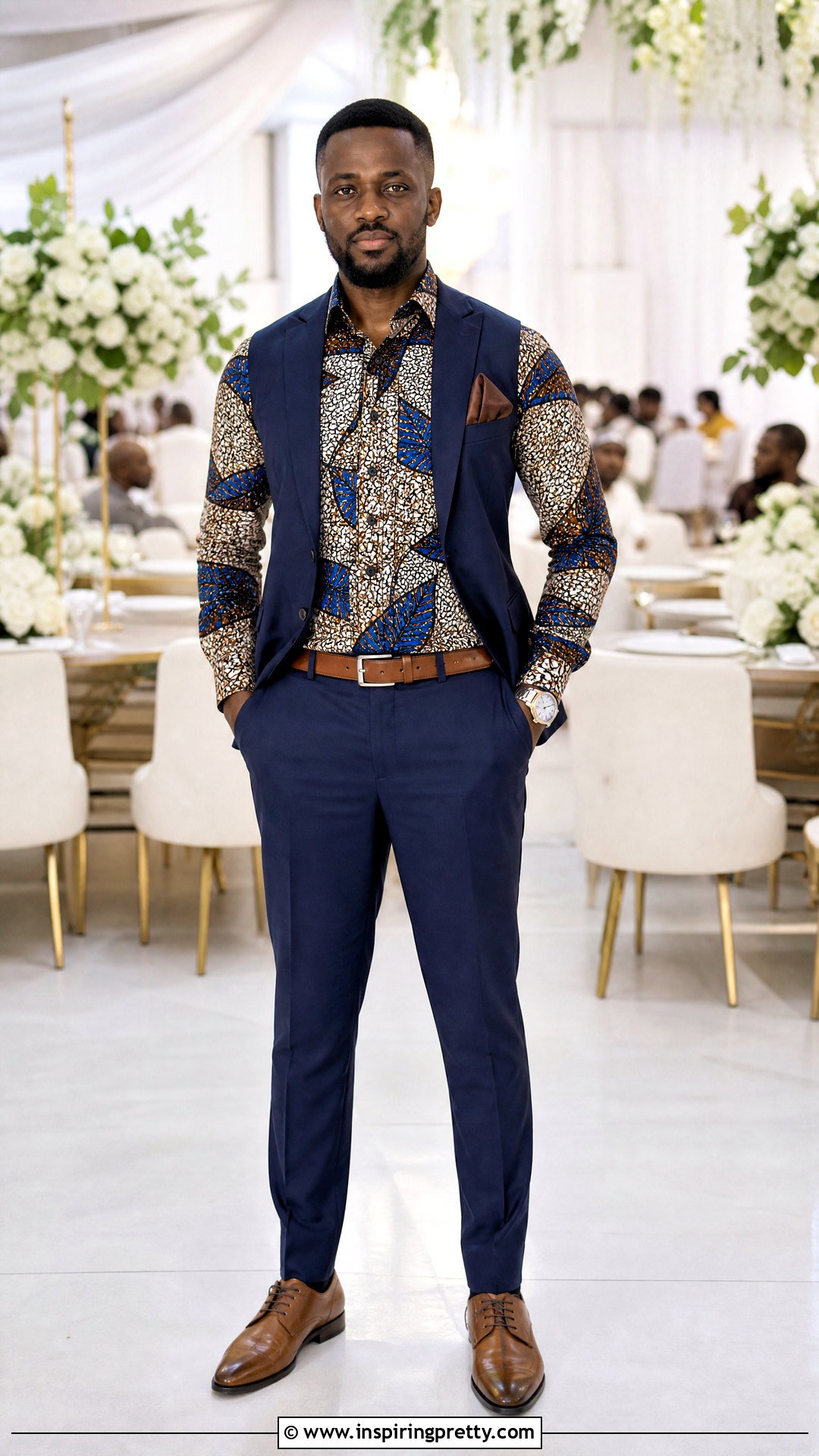Ankara Top With Waistcoat And Trousers - 50 ankara top for men outfit ideas