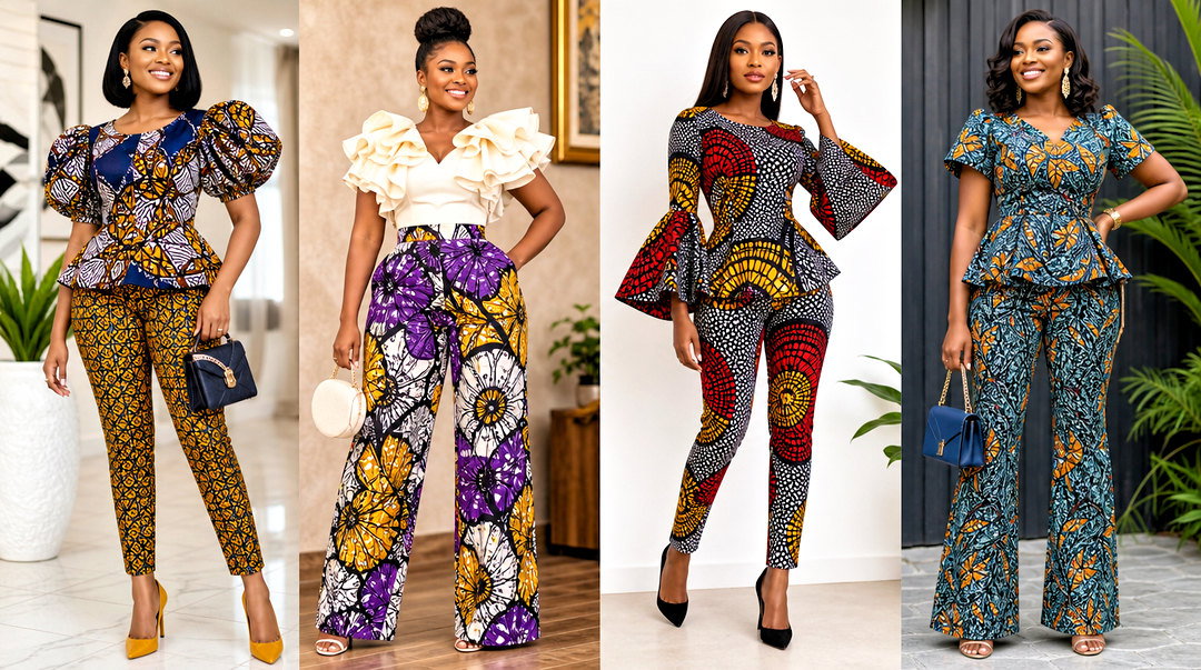 20 Ankara Trouser and Top for Women Outfits This Season