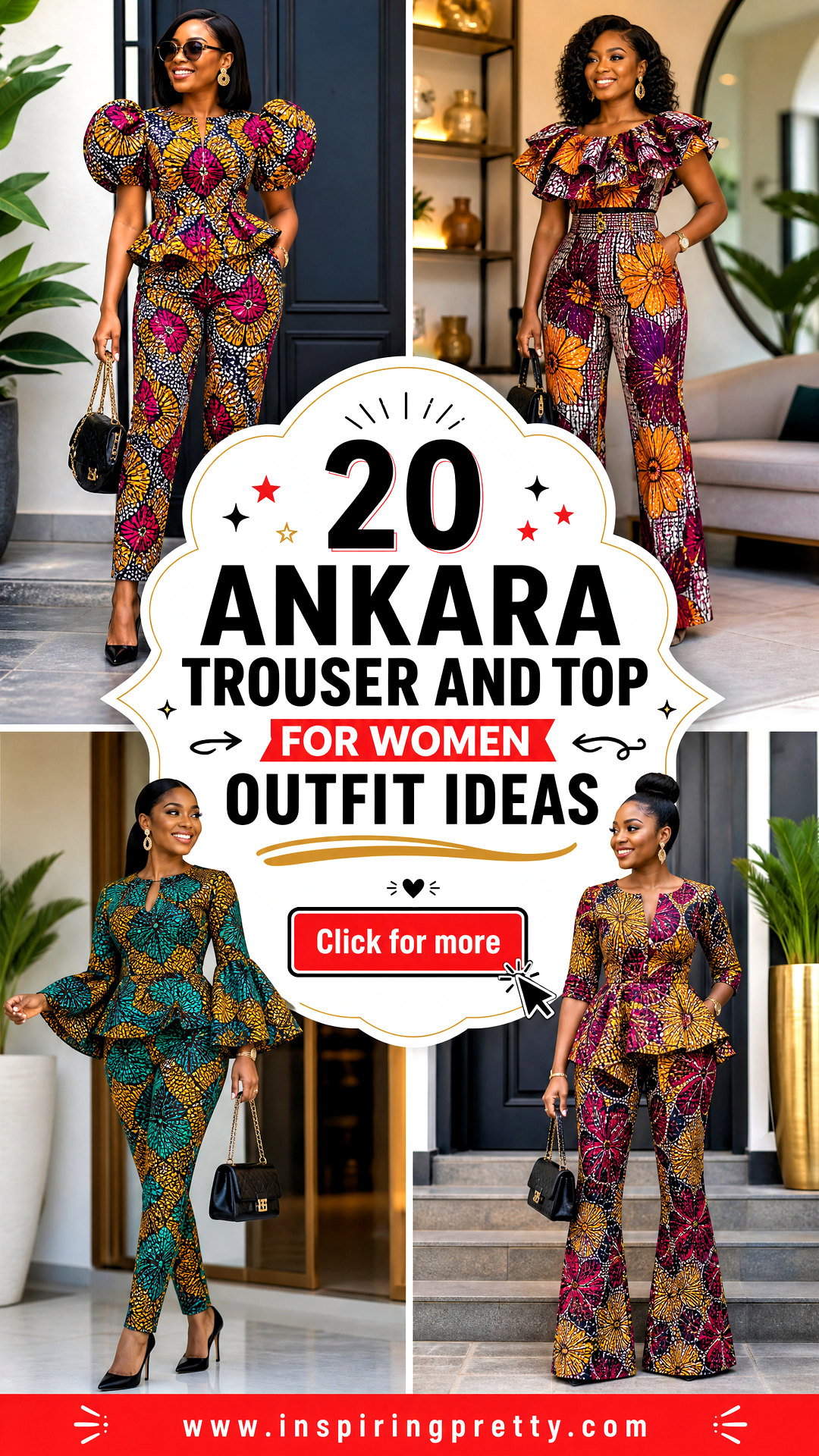 20 Ankara Trouser and Top for Women Outfits This Season - 20 Ankara Trouser and Top for Women Outfits This Season