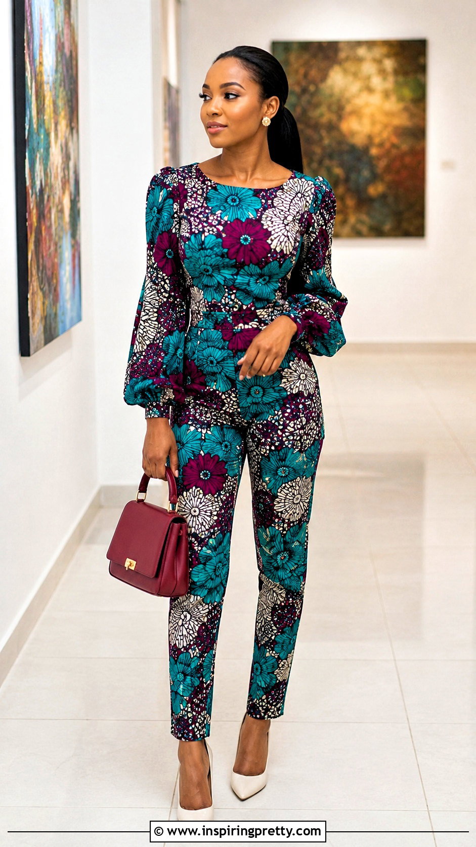 Ankara Trousers And Bishop Sleeve Top - 50 ankara trousers and top for women
