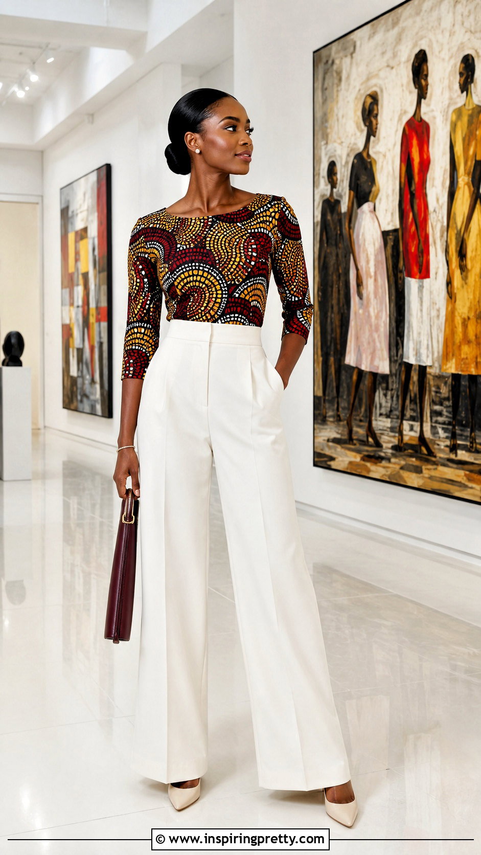 Ankara Trousers And Boat Neck Top - 50 ankara trousers and top for women