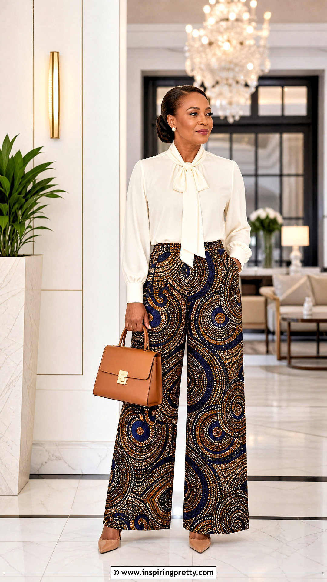 Ankara Trousers And Bow Neck Top - 50 ankara trousers and top for women