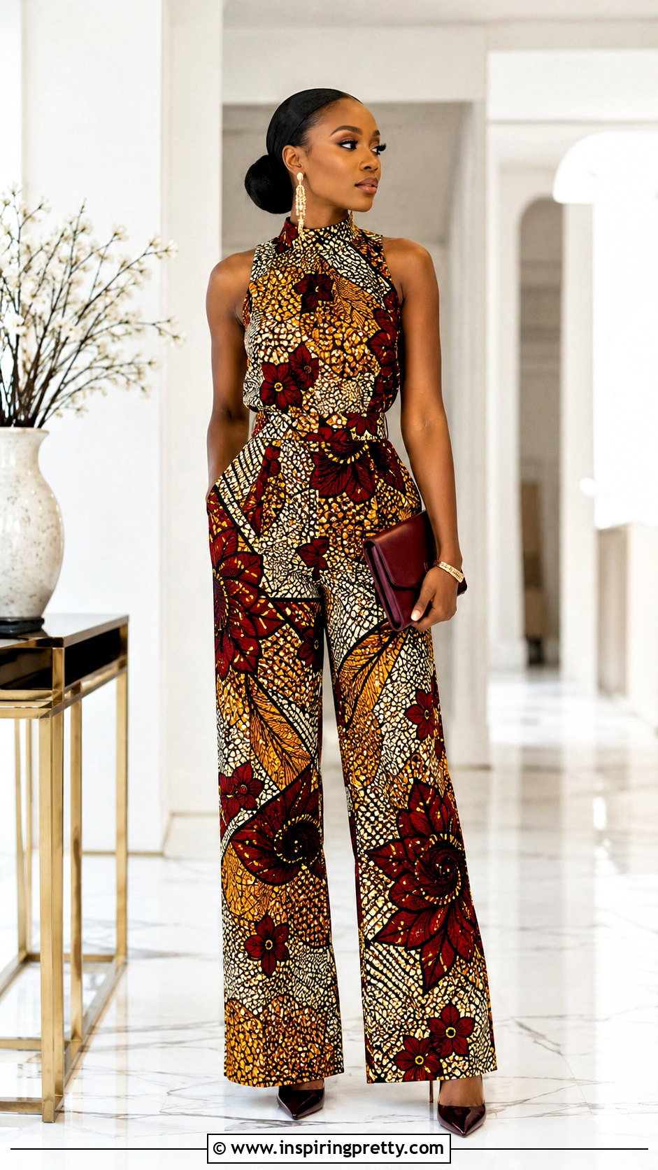 Ankara Trousers And High Neck Top - 50 ankara trousers and top for women