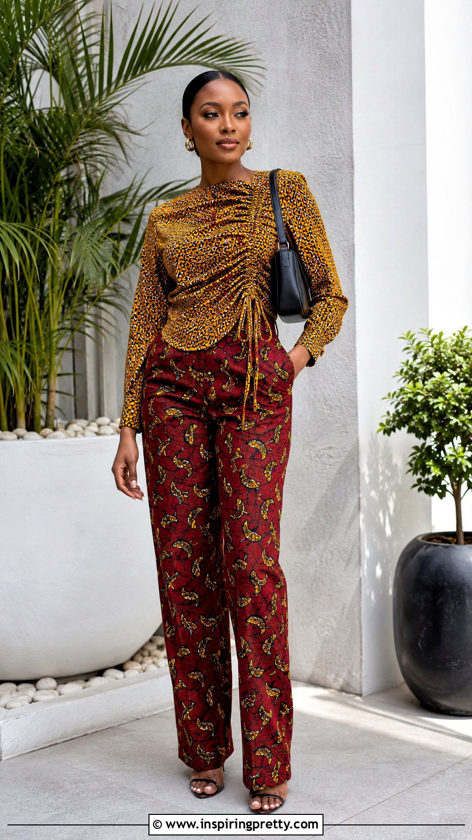 Ankara Trousers And Ruched Top - 50 ankara trousers and top for women