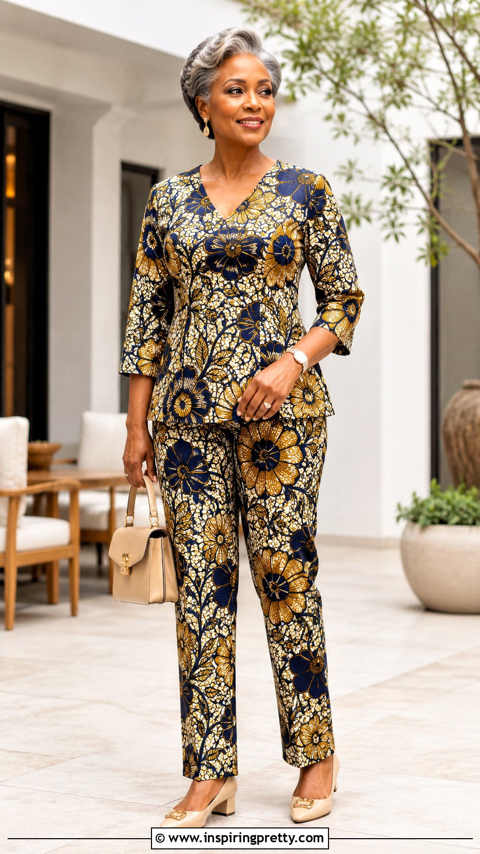 Ankara Trousers And Three Quarter Sleeve Top - 50 ankara trousers and top for women
