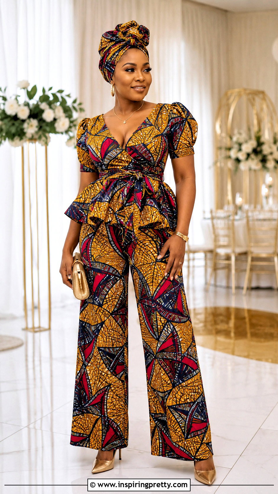 Ankara Trousers And Top With Matching Headwrap - 50 ankara trousers and top for women