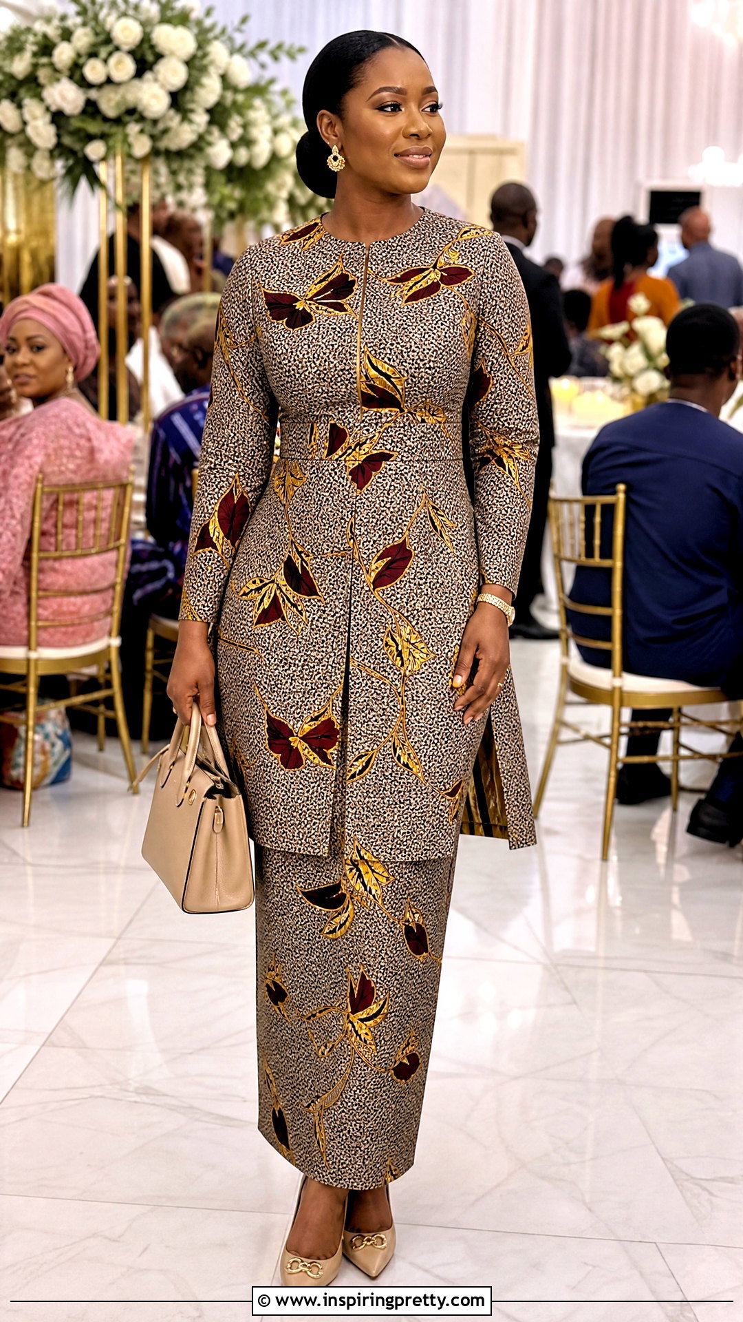 Ankara Tunic Top And Straight Maxi Skirt - 50 Skirt And Top Ankara Styles