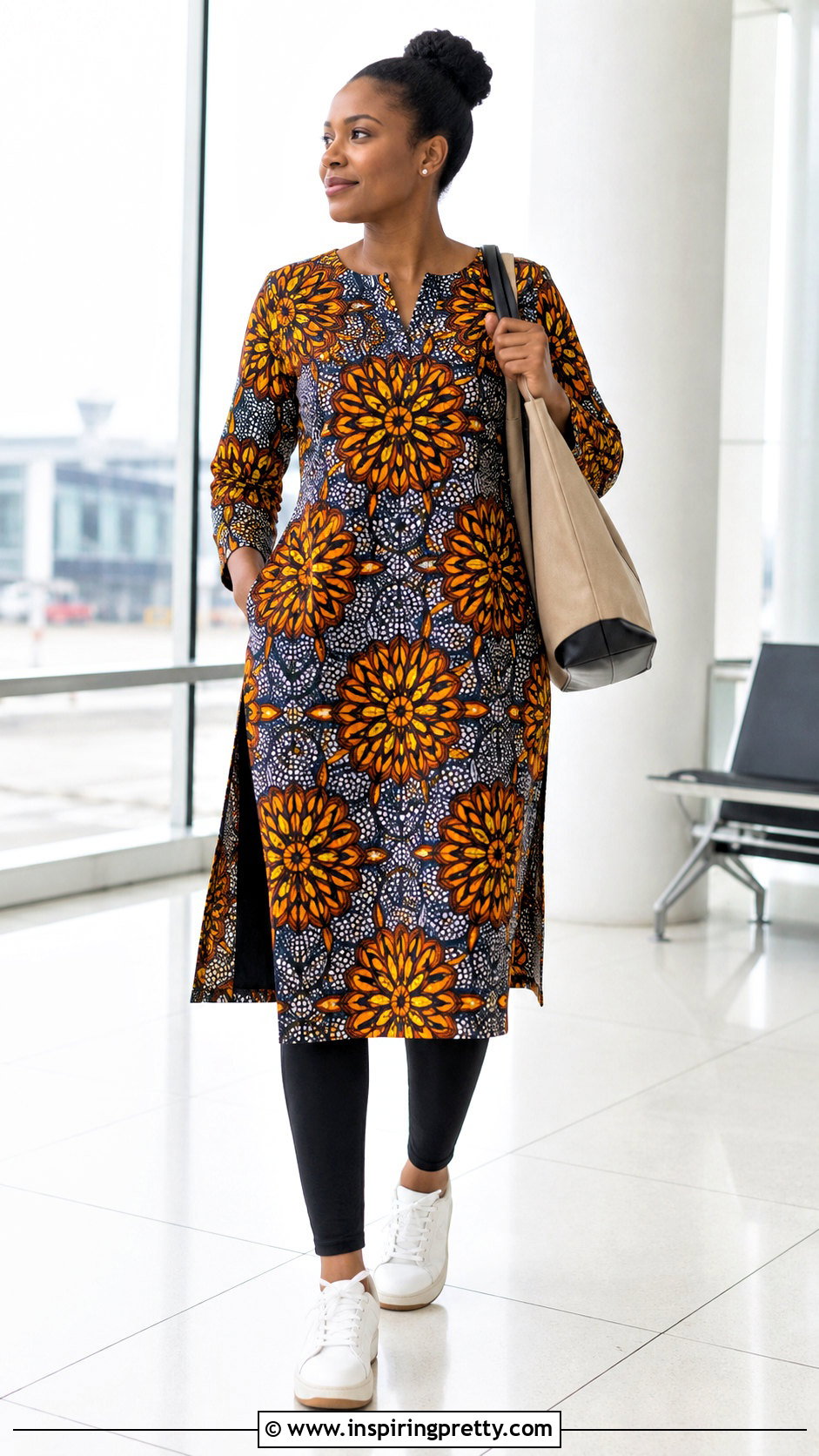 Ankara Tunic Top With Leggings - 50 latest ankara top styles
