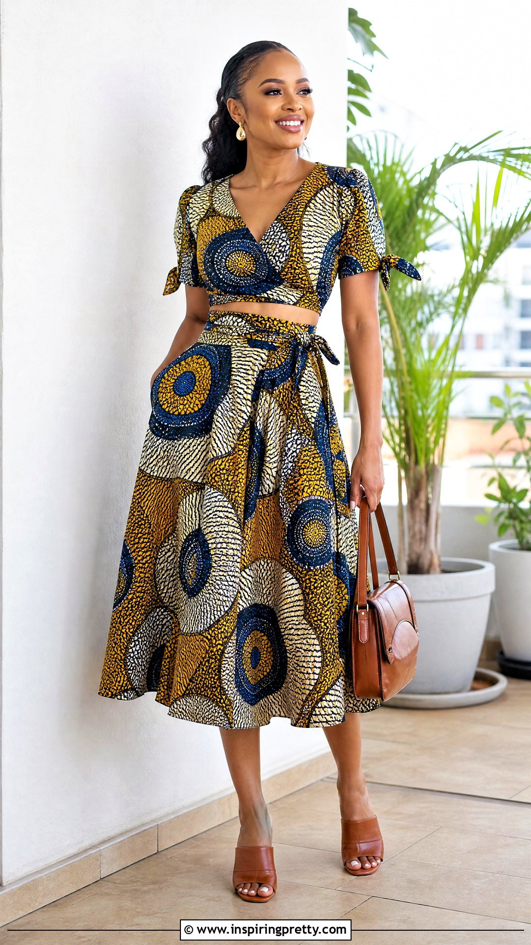 Ankara Wrap Crop Top And High Waist A Line Skirt - 50 ankara crop top and skirt high waist outfits