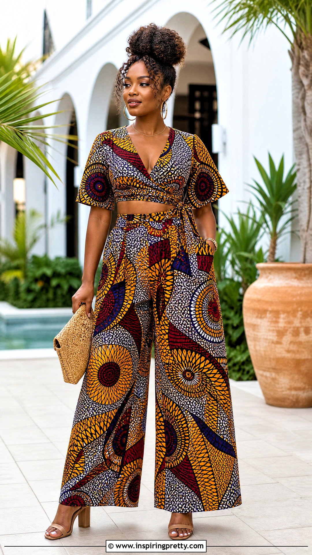 Ankara Wrap Crop Top And Palazzo Pants - 50 ankara crop top and palazzo pants