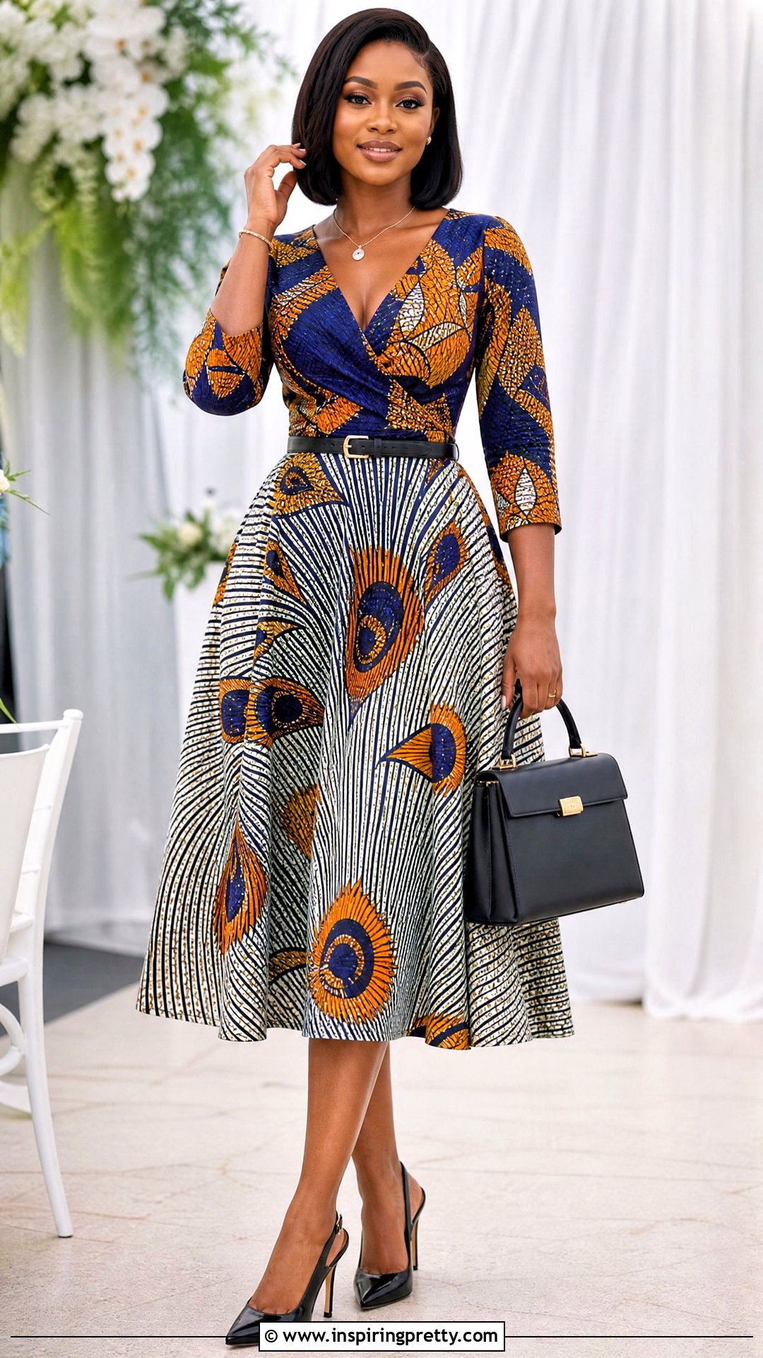 Ankara Wrap Top And A Line Skirt - 50 Skirt And Top Ankara Styles