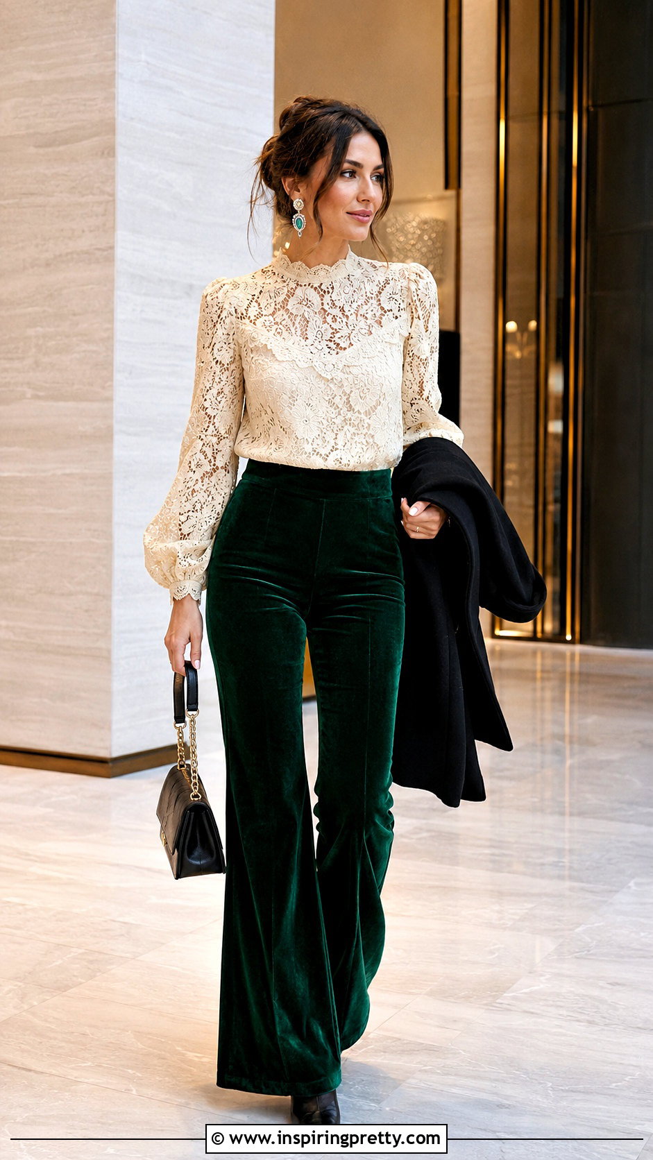 Ann Ferriday Lace Top With Velvet Pants - 20 Ann Ferriday Lace Top outfit ideas