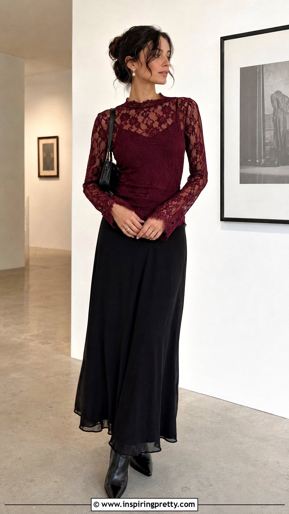 Ann Ferriday Lace Top With a Black Maxi Skirt - 20 Ann Ferriday Lace Top outfit ideas