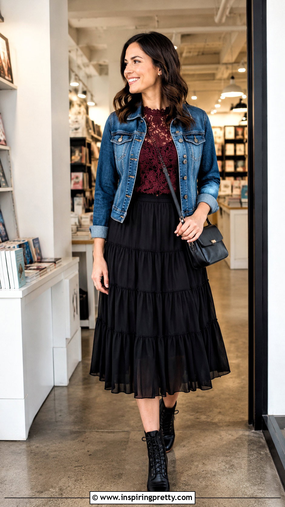 Ann Ferriday Lace Top With a Tiered Midi Skirt - 20 Ann Ferriday Lace Top outfit ideas