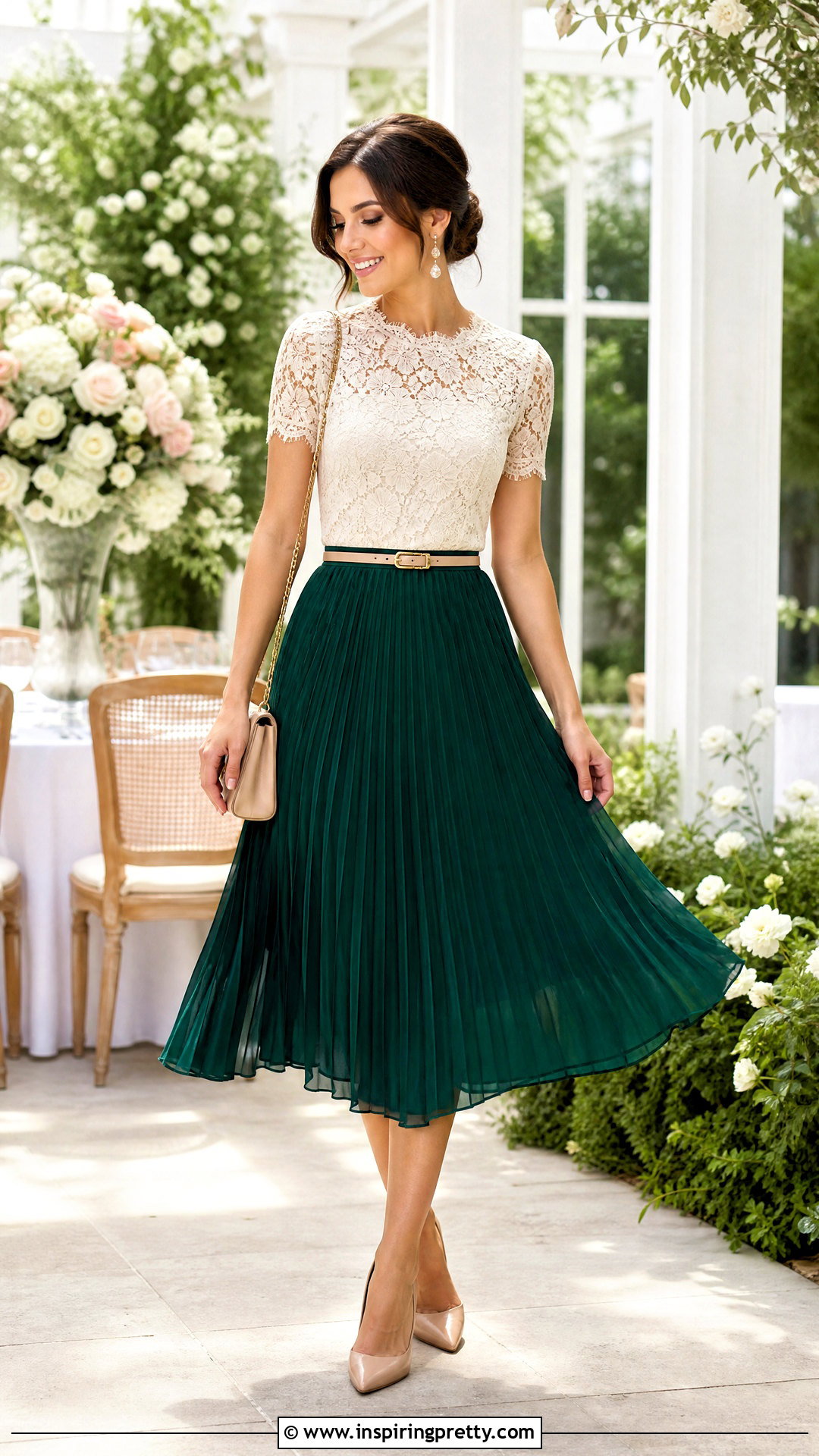 Ann Taylor Lace Top With Pleated Midi Skirt - 20 ann taylor lace top outfit ideas