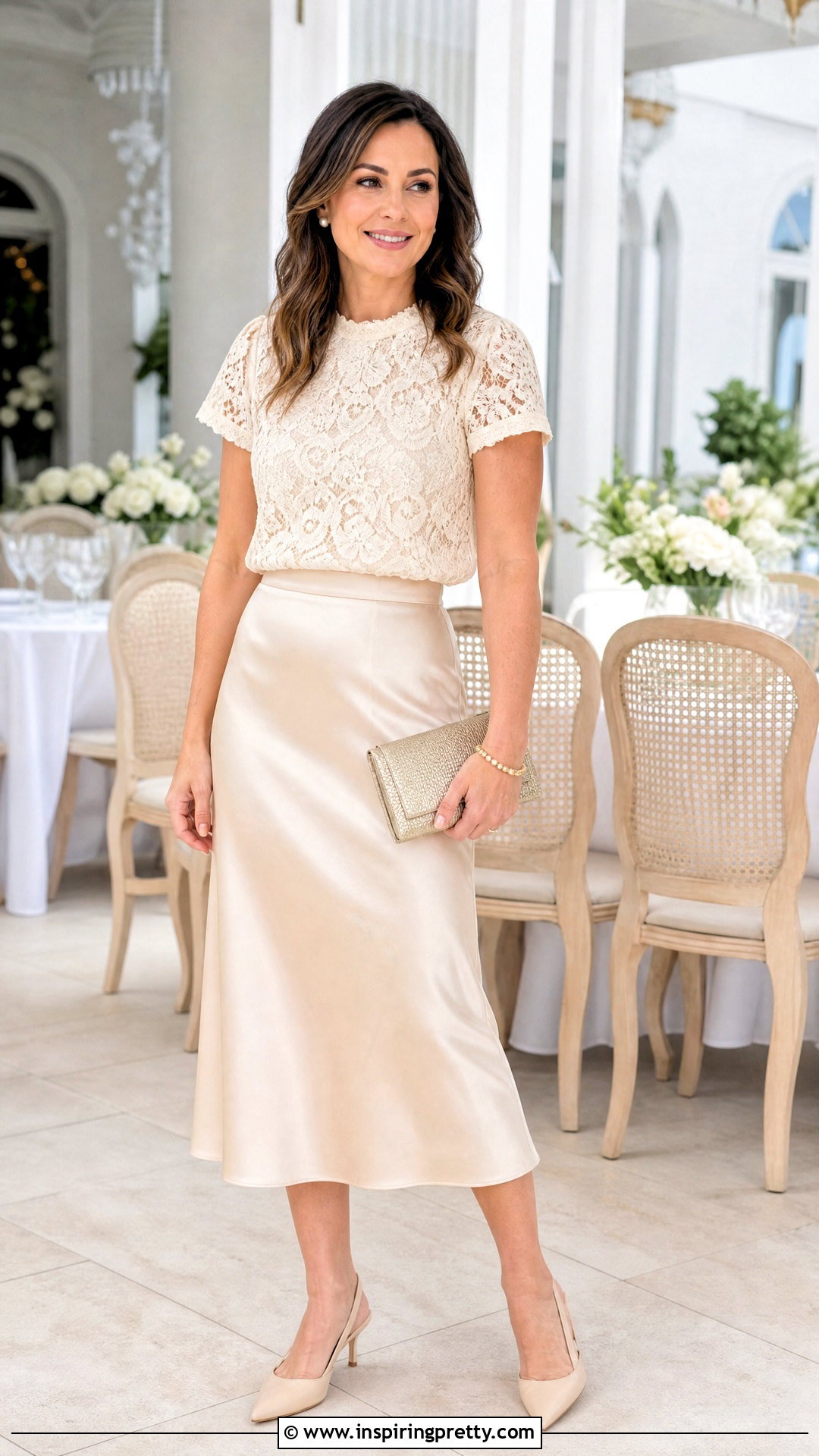 Ann Taylor Lace Top With Satin Midi Skirt - 20 ann taylor lace top outfit ideas