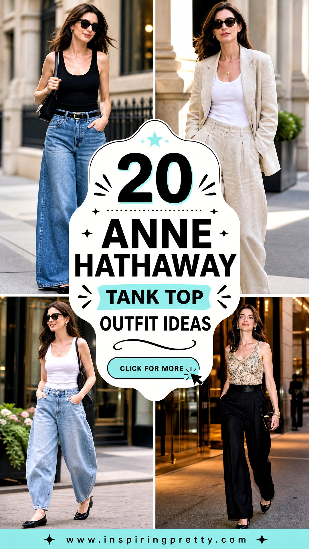 20 Anne Hathaway Tank Top Outfit Ideas for Effortlessly Chic Days - 20 Anne Hathaway Tank Top Outfit Ideas for Effortlessly Chic Days