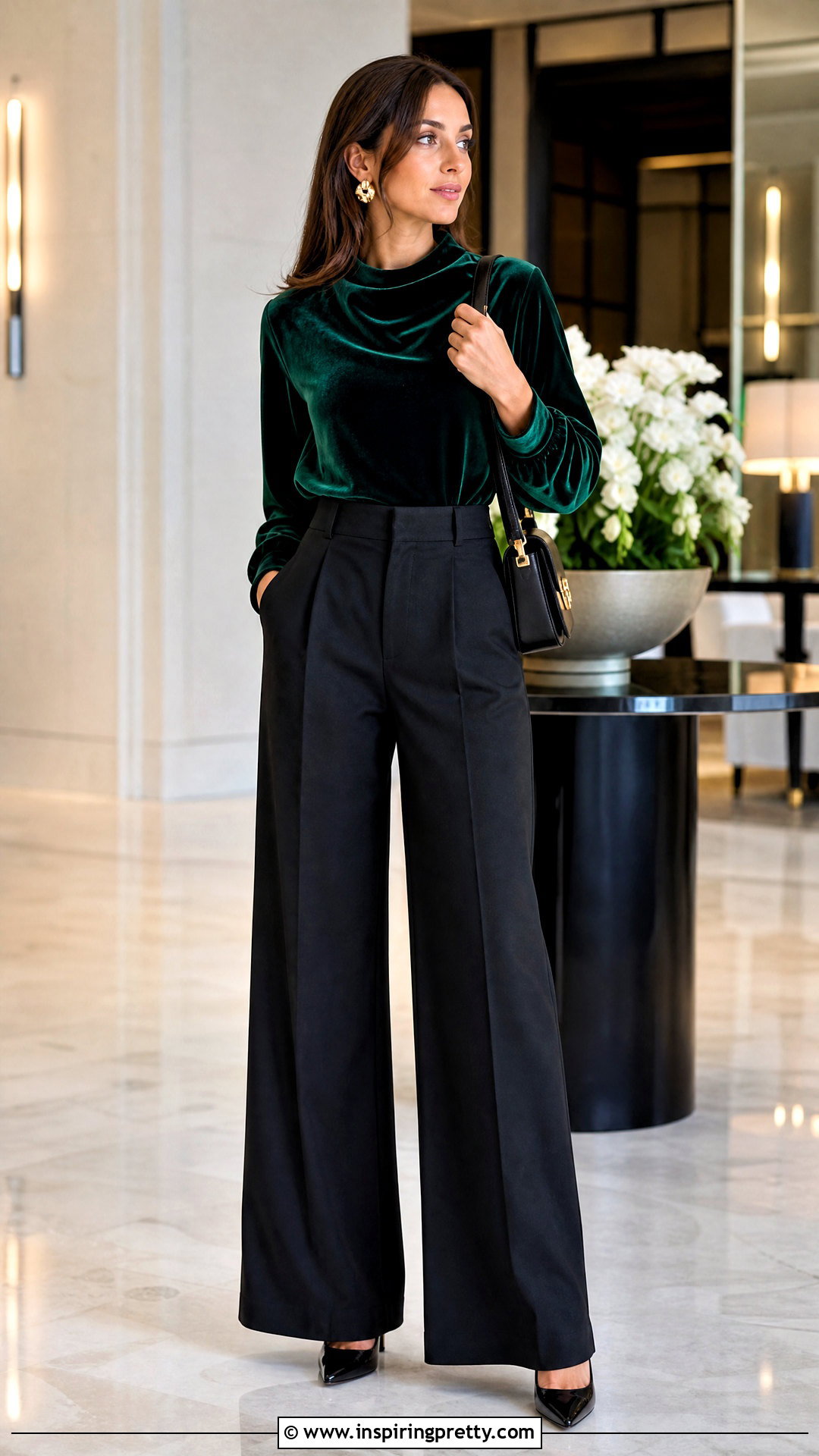 Anthropologie Velvet Top With Wide Leg Trousers - 20 anthropologie velvet top outfit ideas