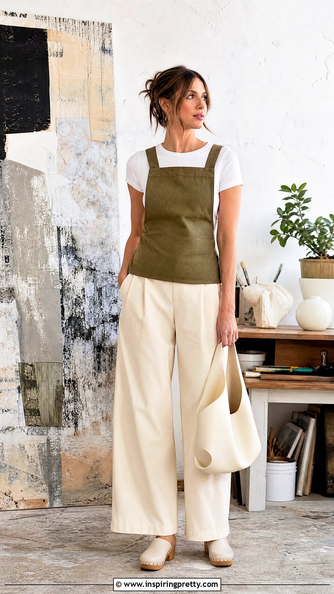 Apron Top With Wide Leg Pants - 50 latest tops for women