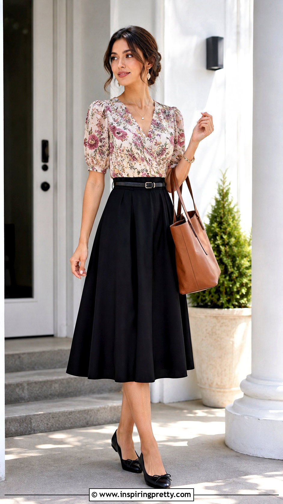 Arielle Top With A Black Midi Skirt - 20 arielle top outfit ideas