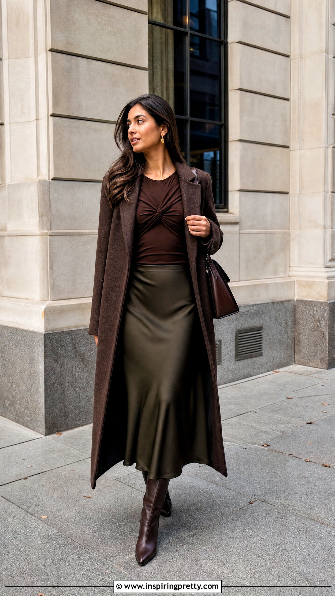 Aritzia Contour Twist Top With Slip Skirt And Boots - 25 aritzia contour twist top outfit ideas