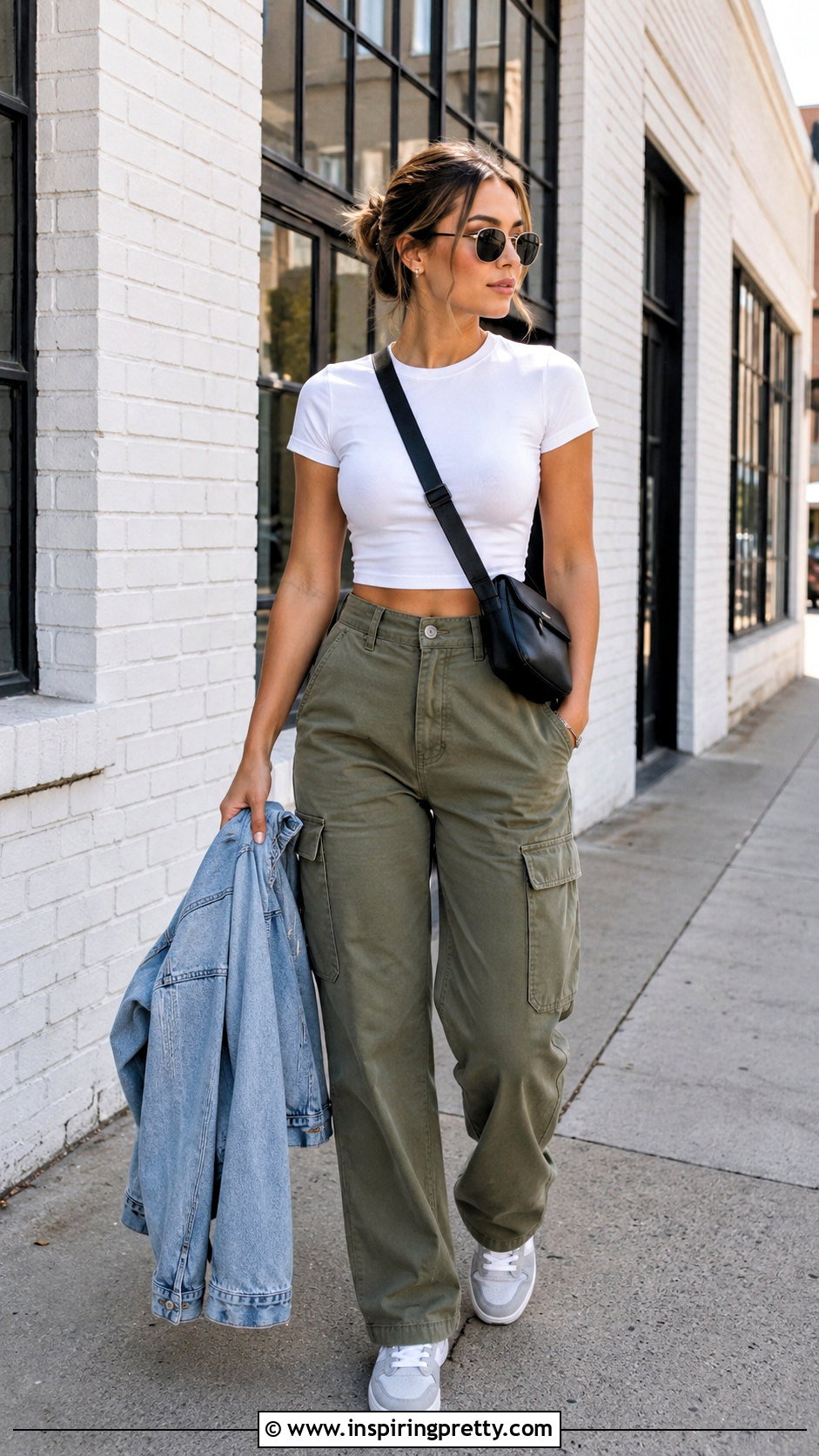 Aritzia Cropped T Shirt With Cargo Pants - 20 best aritzia tops outfit ideas