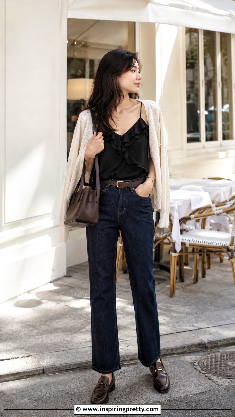 Aritzia Eminence Top With Straight Leg Jeans - 25 aritzia eminence top outfit ideas