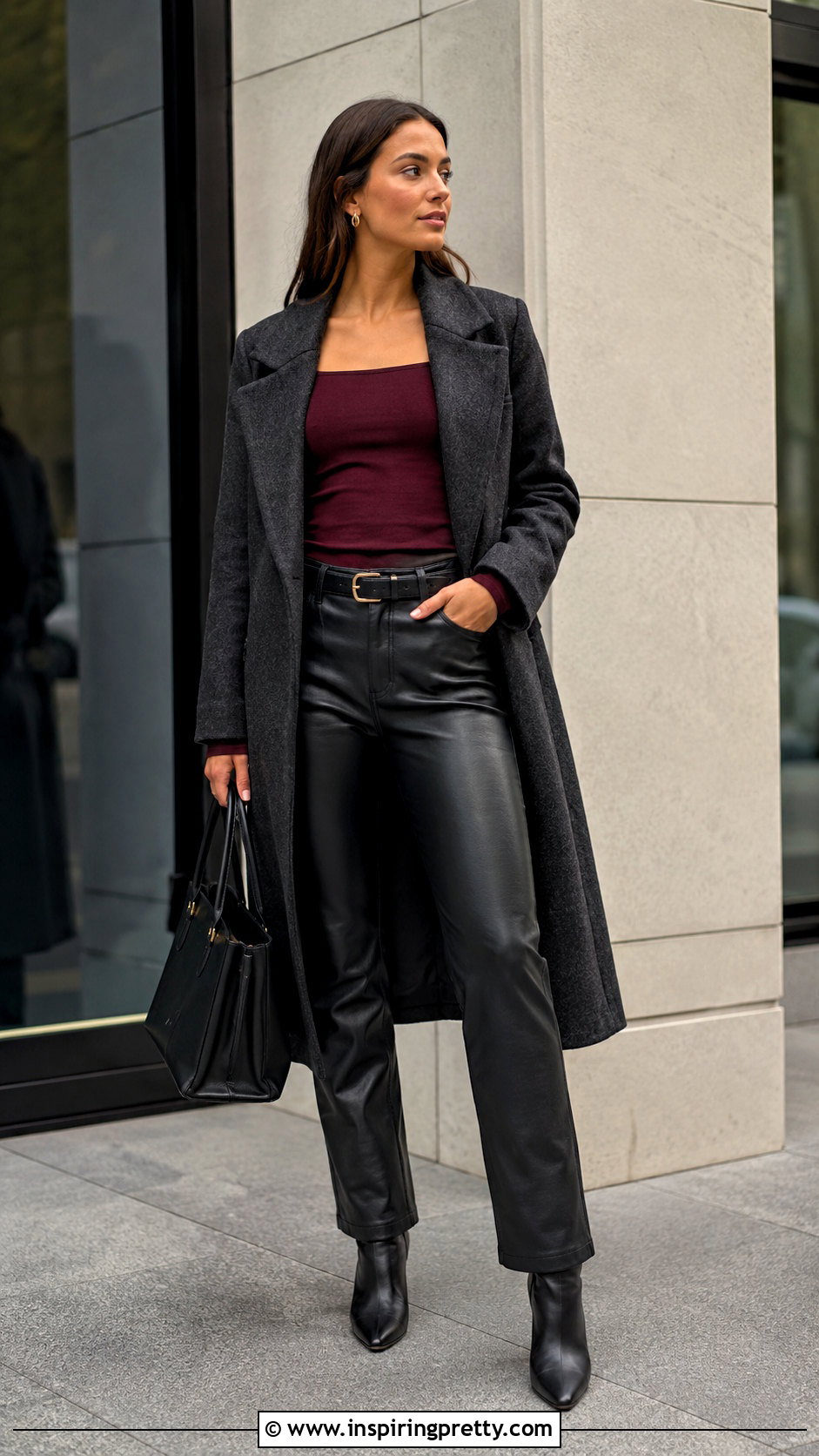 Aritzia Long Sleeve Top With Faux Leather Pants - 20 best aritzia tops outfit ideas