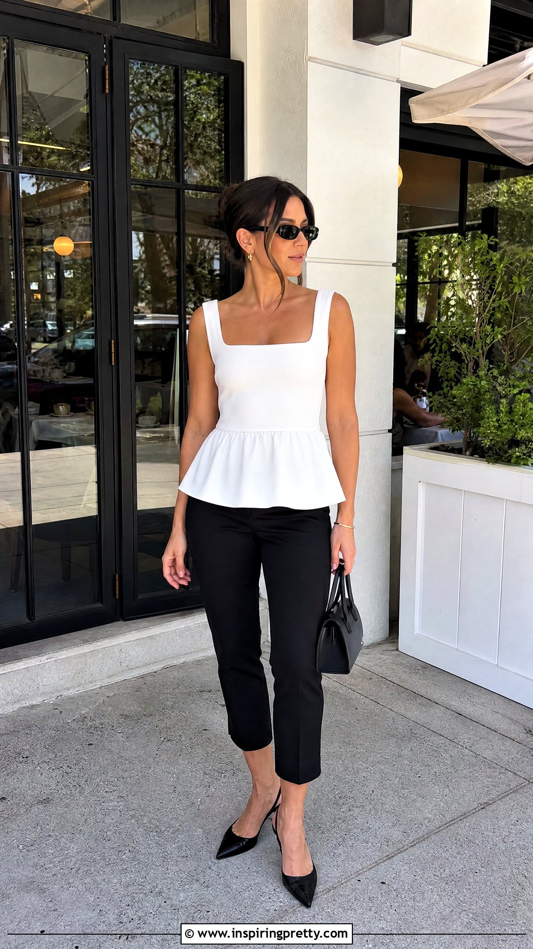 Aritzia Peplum Top With Capri Pants - 25 aritzia peplum top outfit ideas