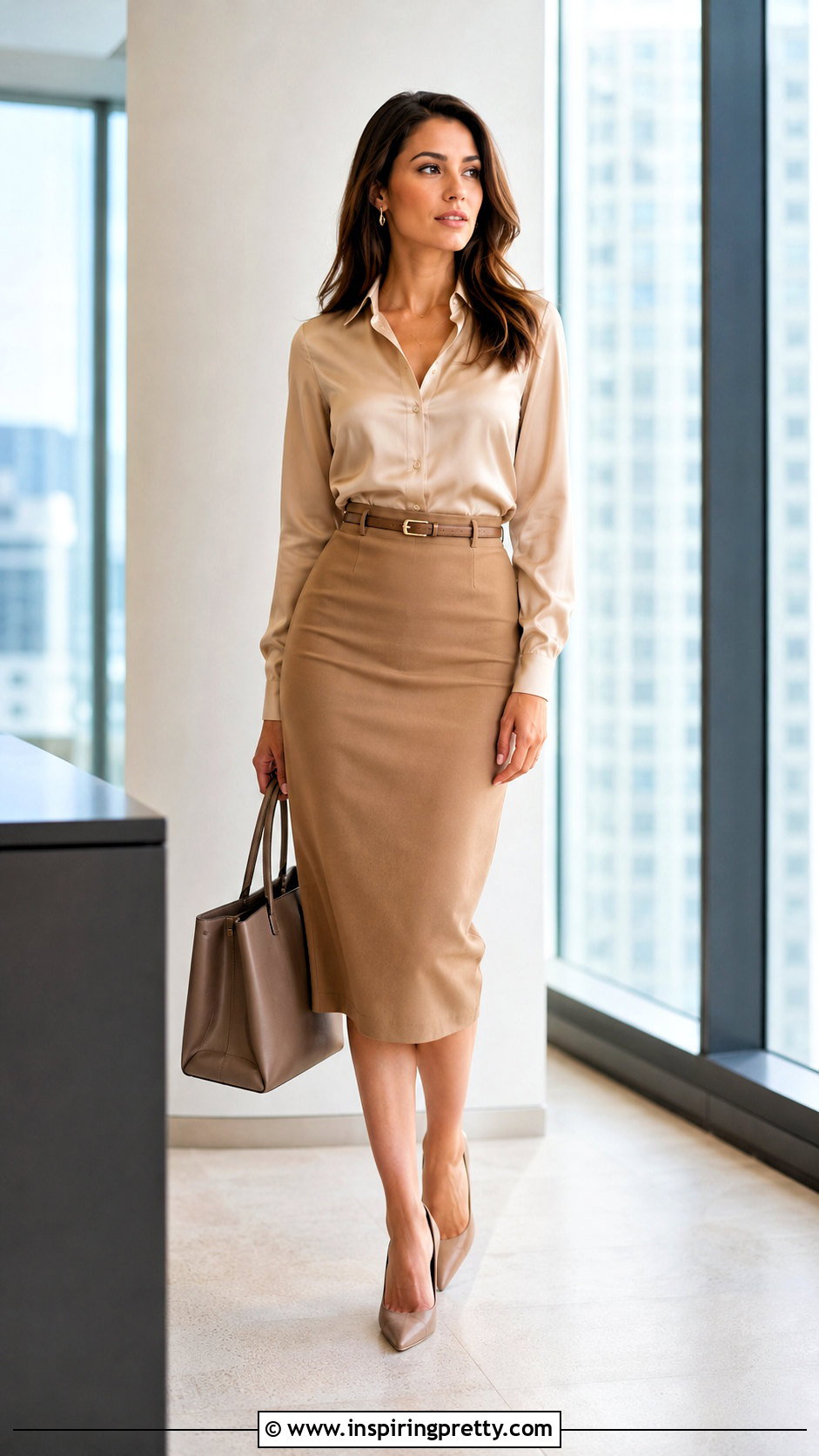 Aritzia Satin Blouse With Pencil Skirt - 20 best aritzia tops outfit ideas