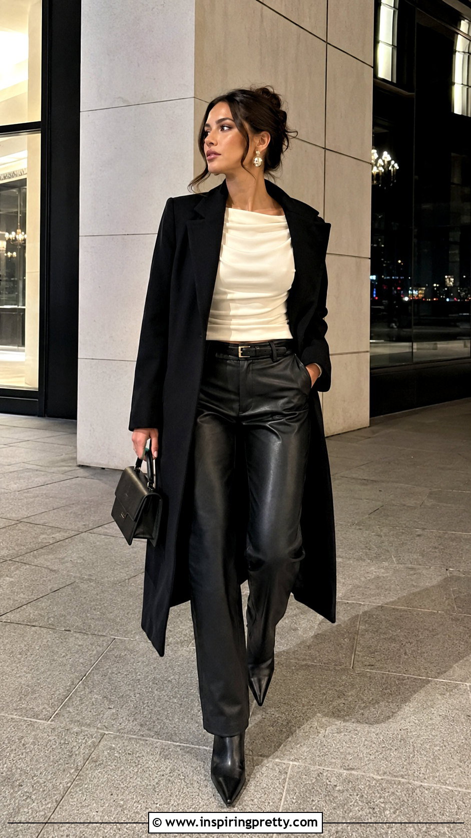 Aritzia Tuscany Top With Leather Pants - 20 aritzia tuscany top outfit ideas