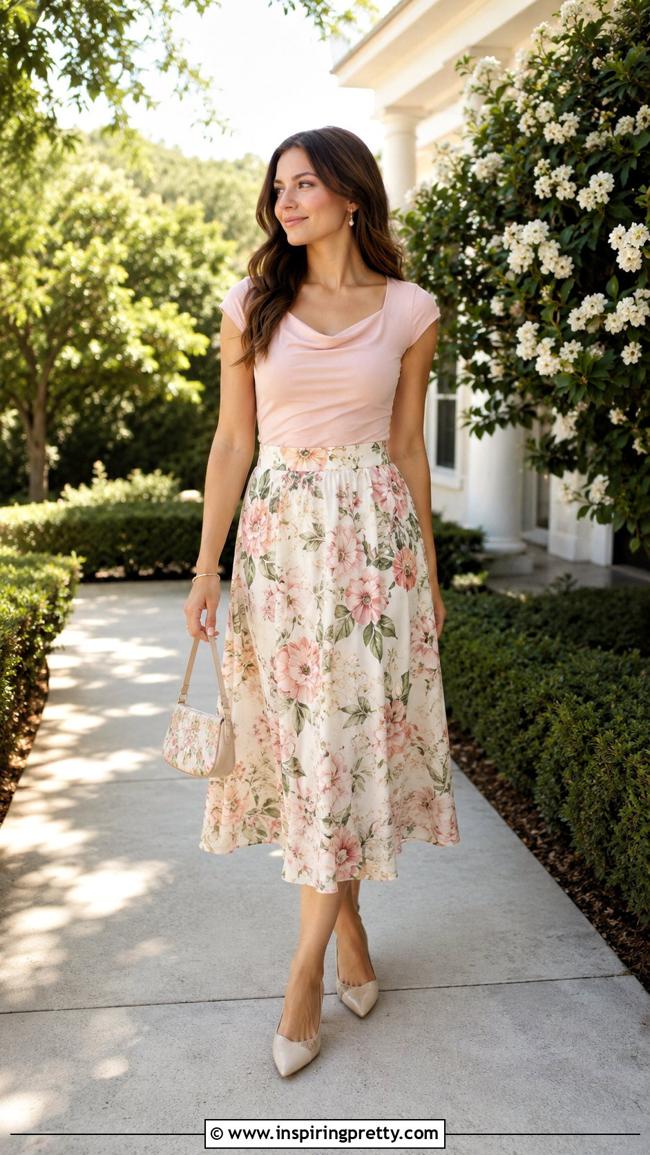 Aritzia Tuscany Top With Printed Midi Skirt - 20 aritzia tuscany top outfit ideas