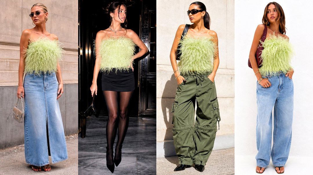 20 16Arlington Feather Top Outfit Ideas for Party-Ready Glam