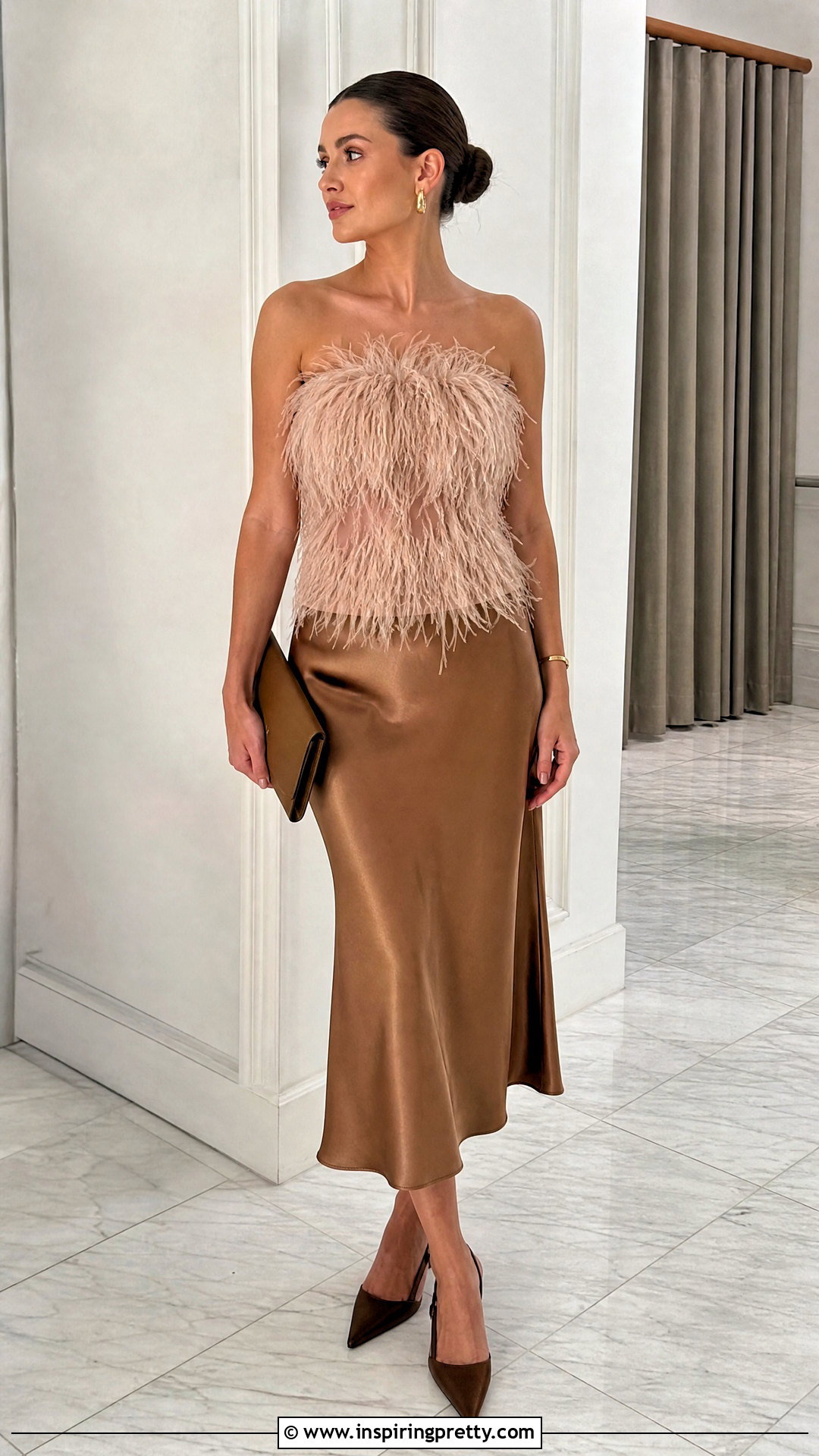 Arlington Feather Top With Silk Slip Skirt - 20 16arlington feather top outfit ideas