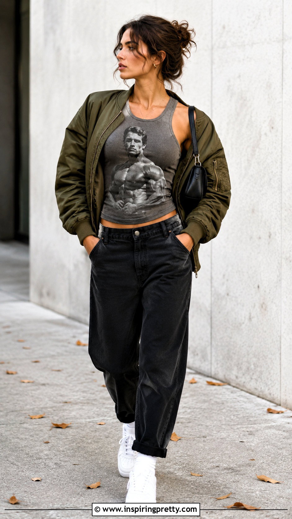 Arnold Schwarzenegger Tank Top With A Bomber Jacket - 20 arnold schwarzenegger tank top outfit ideas