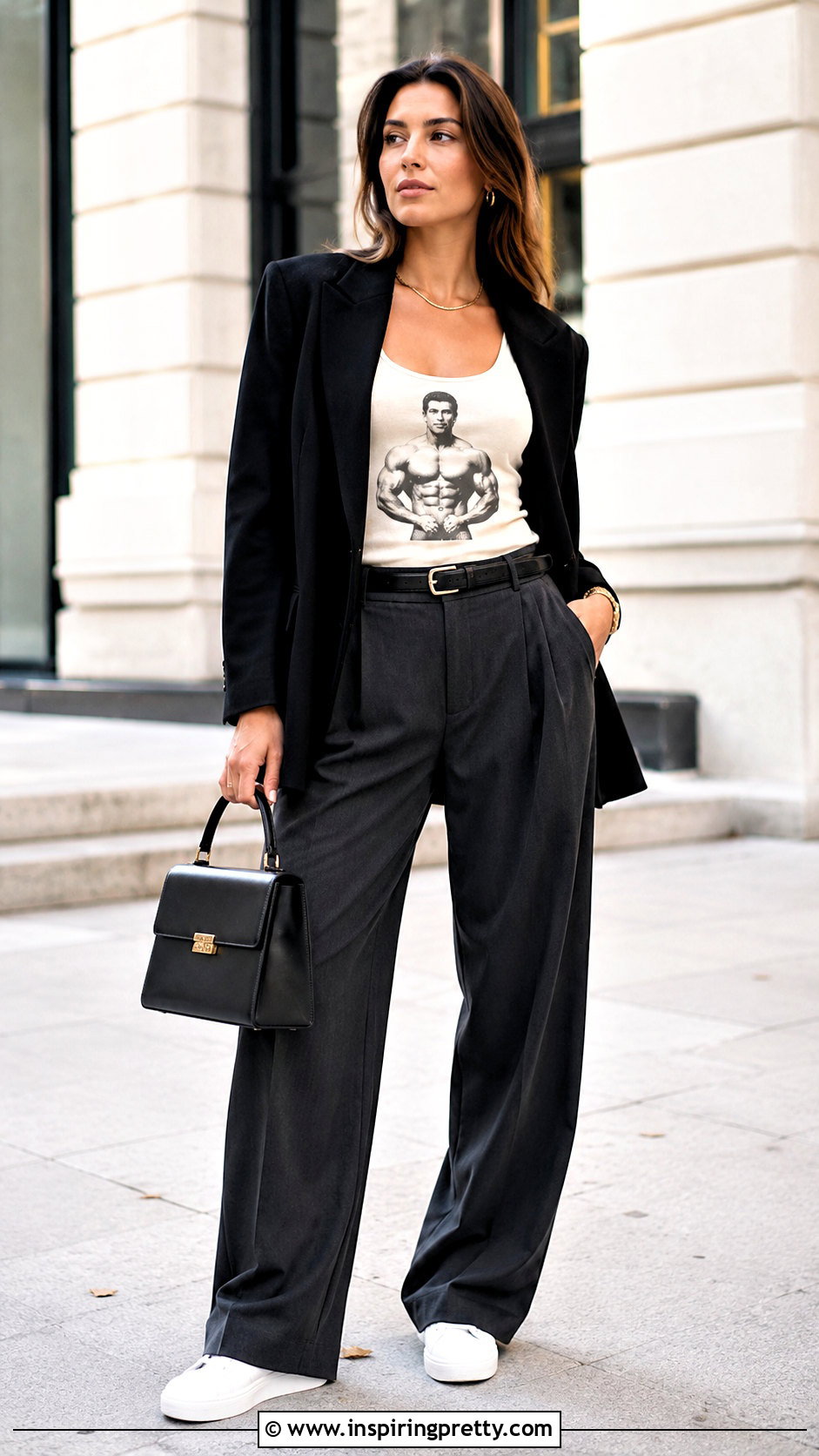 Arnold Schwarzenegger Tank Top With Wide Leg Trousers - 20 arnold schwarzenegger tank top outfit ideas